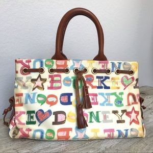Vintage Dooney & Bourke Monogram Logo Mulitcolor Rainbow 90s Y2K Handbag